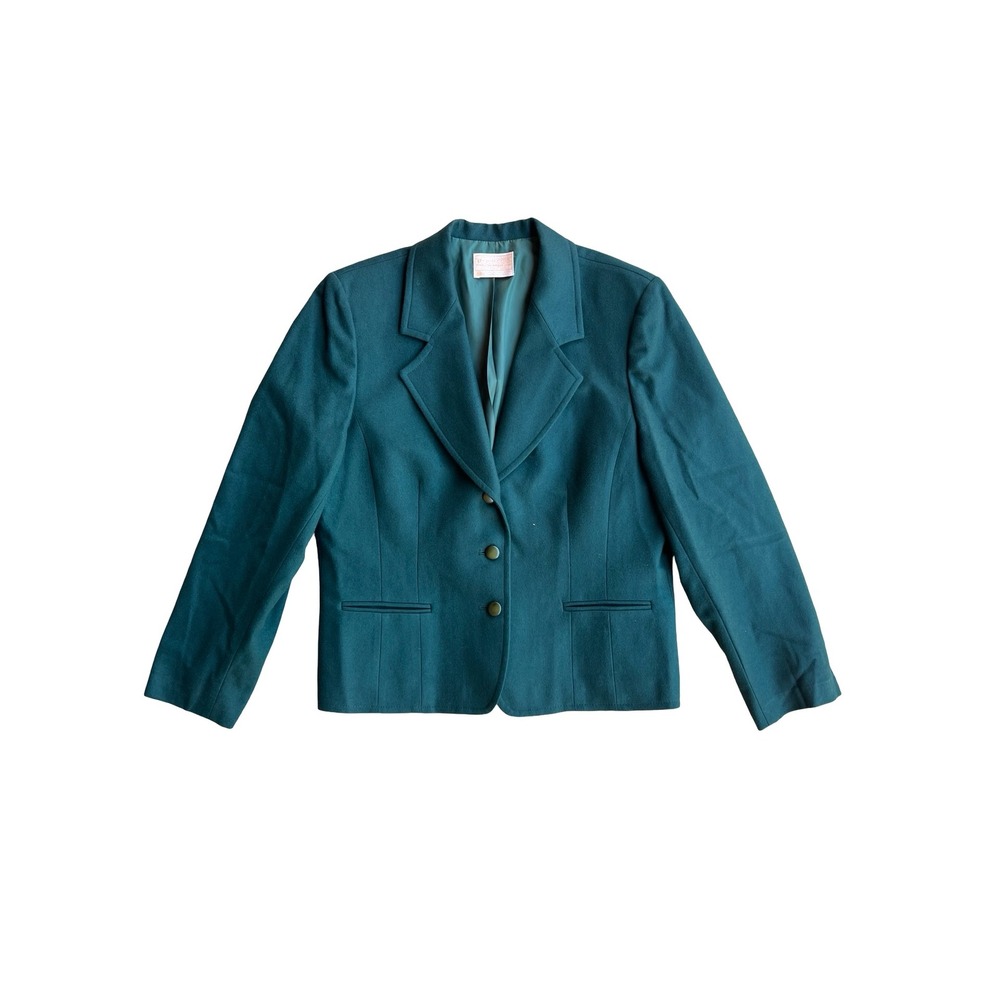 VTG Pendleton 100% Virgin Wool Green Blazer 3-Button Jacket Made in USA Classic